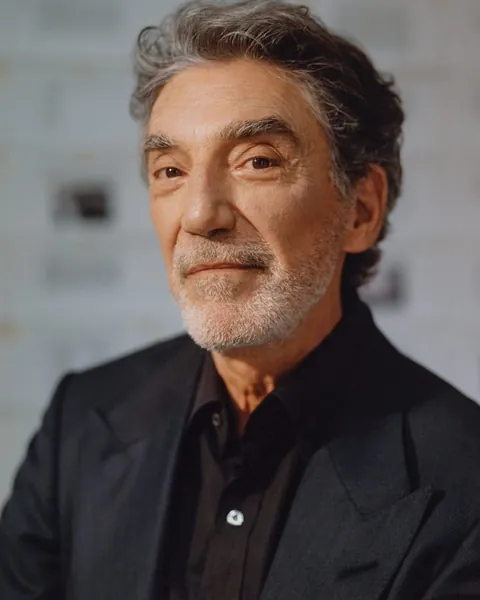 Color portrait of Chuck Lorre photographed for Playboy at Milwood Studios in Venice