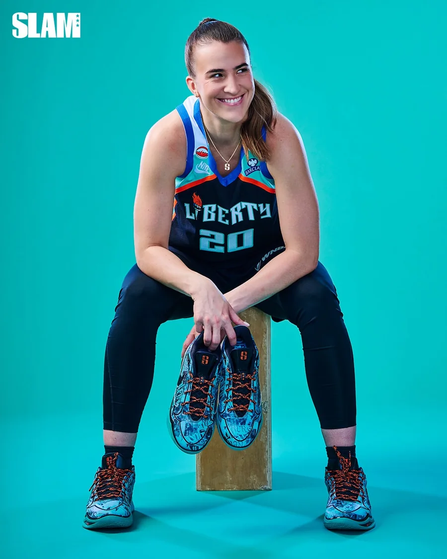 Sabrina Ionescu portrait shot on the seamless at Milwood Studios