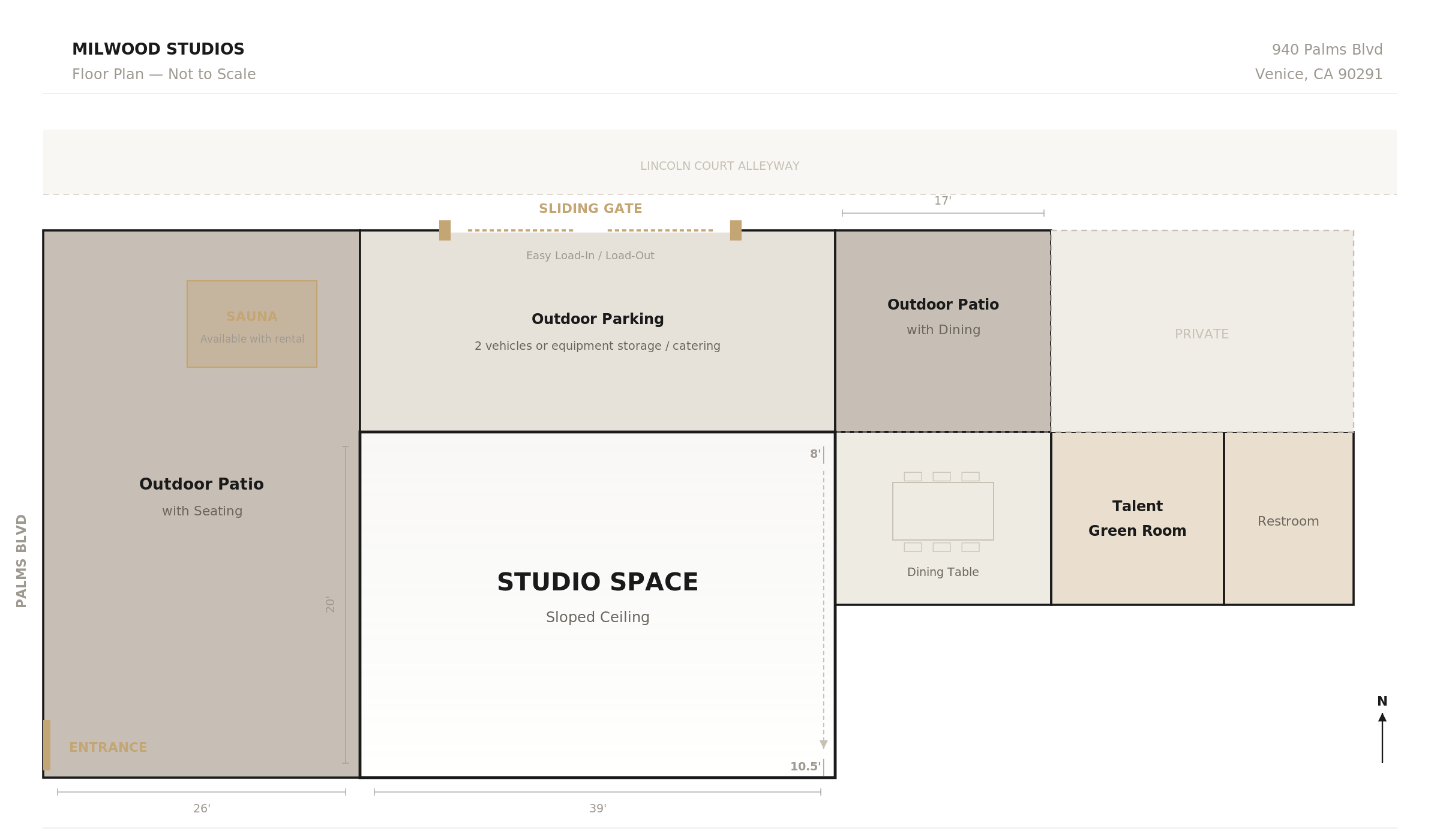Milwood Studios floor plan
